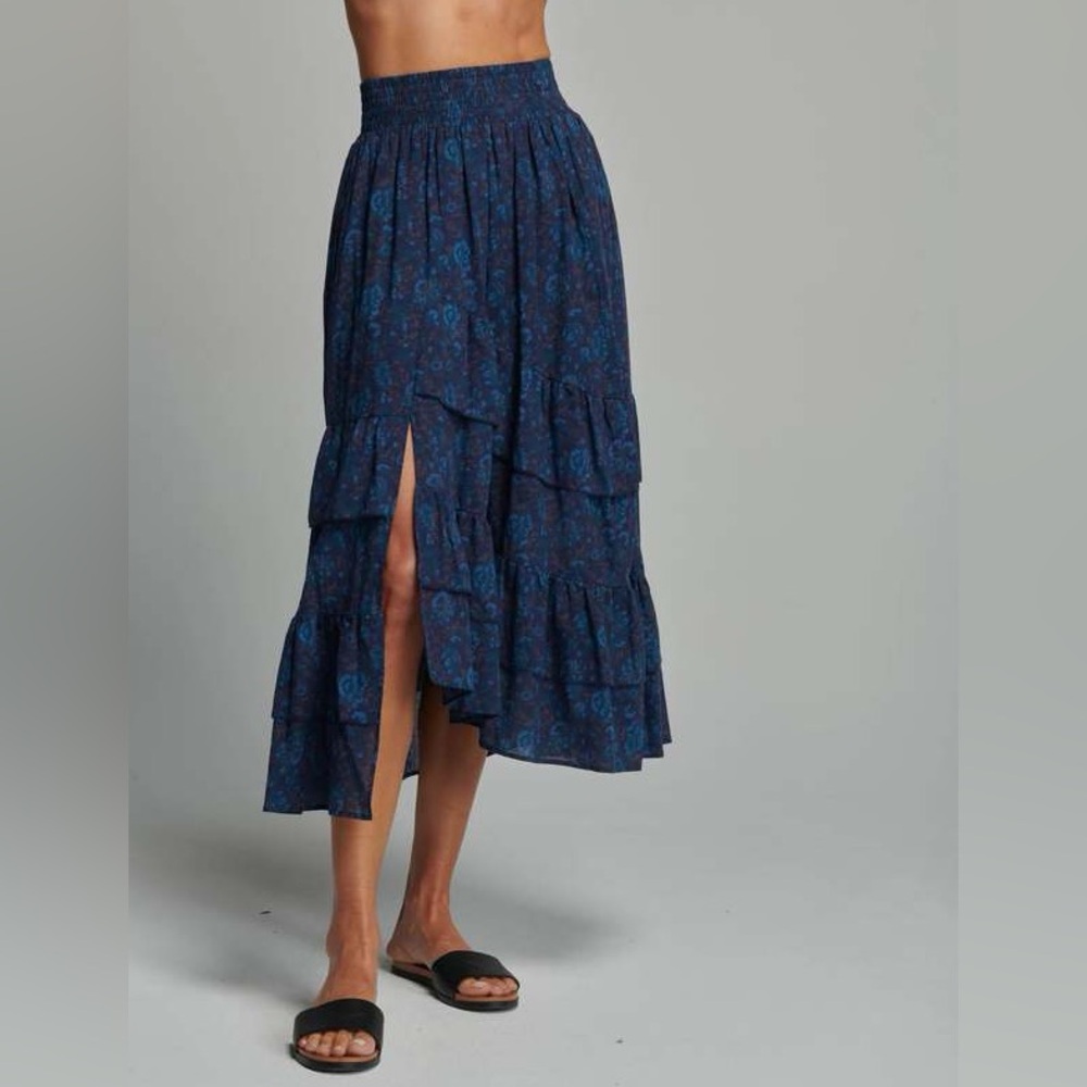 SUNDAYS blue floral Millie skirt